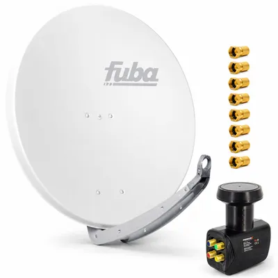 Produktbild von Fuba DAA 850 W Sat Anlage Schüssel Weiß PremiumX Quad LNB 8x F-Stecker
