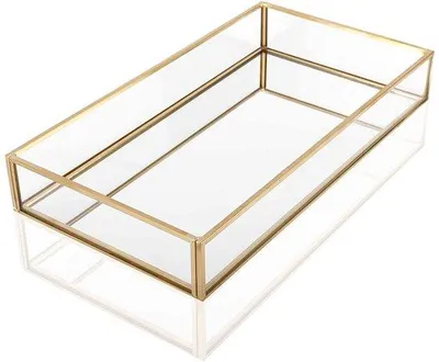 Produktbild von Allecto – Metallene Schublade – Schmuckorganizer – Schublade für Kosmetikartikel – Goldfarben – 20 x 14 x 3,5 cm – Dekorative Schublade – Geeignet für Kosmetikprodukte…