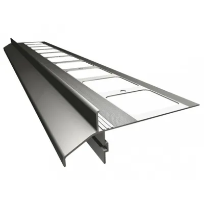 Zdjęcie produktu dla Renoplast Profil okapowy aluminiowy K40, Do posadzki klejonej na tarasy i balkony, Profil prosty 200cm, Szary