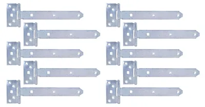 Produktbild von Alberts 844349 Kreuzgehänge, mit verpresstem Stift, galvanisch verzinkt, dickschichtpassiviert, Band 242 x 34 mm, Scharnier 90 x 45 mm, 10er Set
