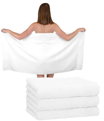Produktbild von Betz 4 Stück Duschtücher 70 x 140 cm PREMIUM 100% Baumwolle Liegetuch Strandtuch   Farbe: weiß