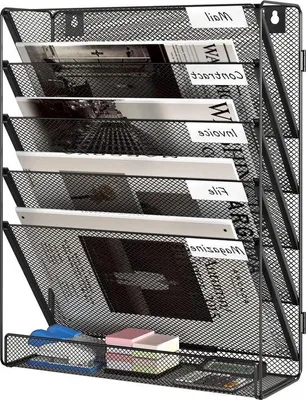 Produktbild von Famanu Wandmontage Aktenhalter 6 Fächer - Schwarz