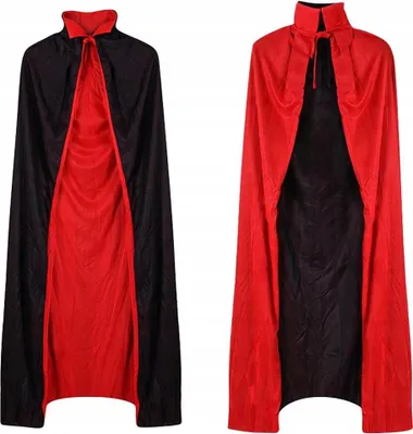 Obrázek produktu pro Korbi | Upíří pelerína Dracula - černá/červená - pohodlná - ideální na Halloween - jedna velikost