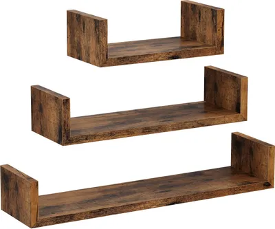 Produktbild von Sada 3 závesných políc Rustic Brown Bookcase
