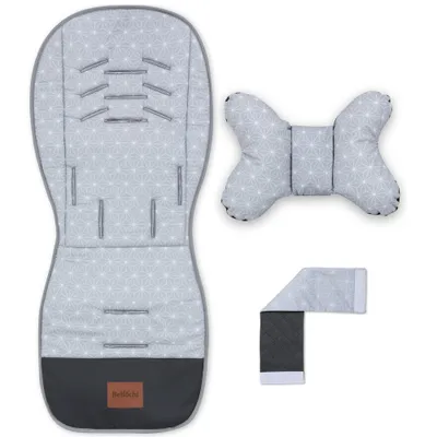 Image de Bellochi insert universel réversible pour poussette avec coussin et protections de ceinture -rosette