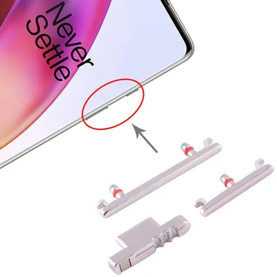Obrázok produktu pre Bočné tlačidlá pre OnePlus 8 – strieborné tlačidlá na zapnutie/vypnutie a ovládanie hlasitosti – náhradný diel na opravu