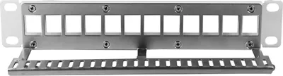 Produktbild von ProfiPatch Patchpanel 10 Zoll Verteilerfeld 12 Port Patchfeld für Keystone Module Rackeinbau 1HE grau