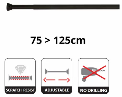 Produktbild von Spirella Duschvorhangstange - ausziehbar 75/125cm - Aluminium