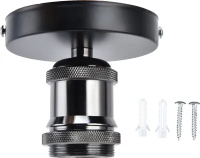 Zdjęcie produktu dla Vintage E26 E27 oprawka lampy sufitowej z akcesoriami do kuchni sypialni salonu 100-240Vczarny