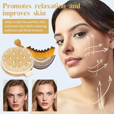 Produktbild von 3 Gesichtsbürsten zur Lymphdrainage mit Gesichtsmassagegerät für entspannende Gesichts- und Körpermassagen
