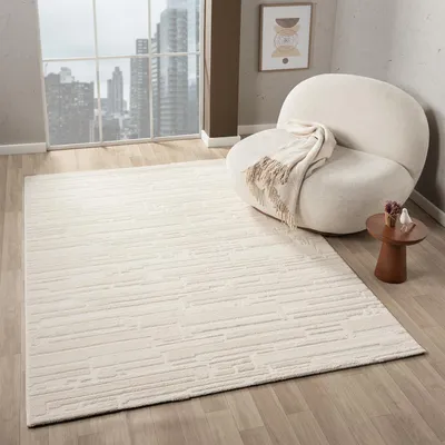 Produktbild von Teppich Wohnzimmer Schlafzimmer kurzflor Steinoptik Qualitativ Elegant 3D effekt