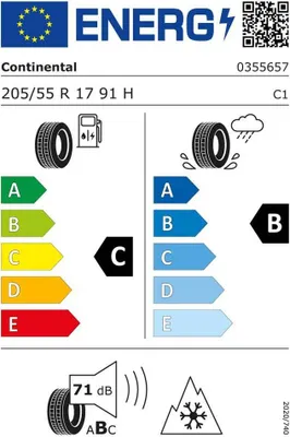 Imagen del producto de 4 máticos de invierno. Juego completo de máticos de invierno para VW Golf VIII, Beetle, Caddy, Golf VII, Touran, T-Roc. Llantas: 7x17. máticos: 205/55 R17 91H Continental