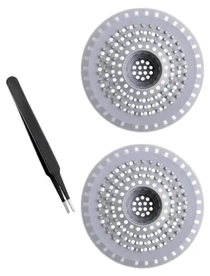Produktbild von 2 Stück Silikon-Haarfänger für Badewannen und Abflüsse, grau