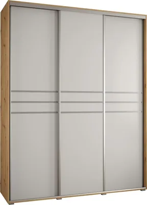 Produktbild von MEBLE KRYSPOL Davos 10 Schrank, drei Türen - 235,2x190x60 cm - Artisan Weiß Silber
