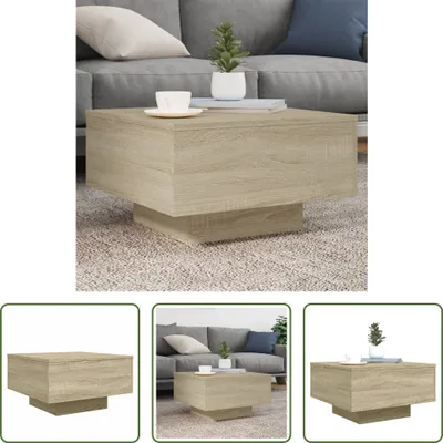 Obrázok produktu pre The Living Store konferenčný stolík Sonoma dub 55x55x31 cm materiál na báze dreva