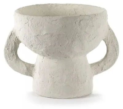 Image de SERAX Vase Earth, petit vase en papier mâché blanc (hauteur 22,5 cm)