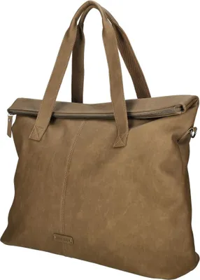 Produktbild von XL großer Damen Shopper Umhängetasche Tasche Leder Optik Schultertasche Büro Arbeit Braun