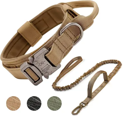 Produktbild von Tactical Dog Collar, Verstellbare Nylon Hundehalsband, Atmungsaktiv, Gepolstert, für Mittelgroße und Große