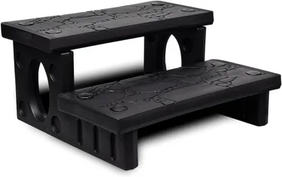 Produktbild von Schwarze Whirlpooltreppe und Poolleiter für Aufstellpools, Terrassen sowie Innen- und Außenbereiche, einfach zu montieren und zu bewegen