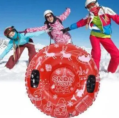 Produktbild von Aufblasbarer PVC Schneeschlauch 120 kg Belastbarkeit, Winter Schlitten,Idealer Winterspaß für Kinder und Erwachsene,SNOWRIDER Rot