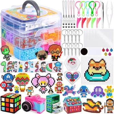 Imagen del producto de Set de perlas para planchar, 11.000 unidades, 5 mm, 36 colores, para ideas creativas de manualidades