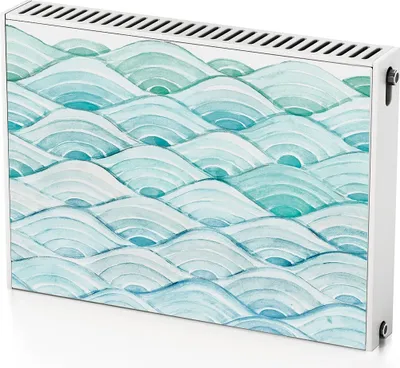 Produktbild von Gemalte Wellen – Magnetische Heizkörperabdeckung – 80x60 cm – Magnet Heizkörperabdeckung – 3D Würfel – Heizkörperverkleidung – Magnetische Wandverkleidung – Wetterfest