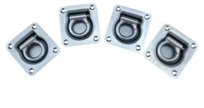Immagine prodotto di Set di 4 occhielli di fissaggio – Zincati – Acciaio inossidabile – Occhiello per carichi – 102 mm x 95 mm x 26 mm – Resistenti – Occhiello di fissaggio
