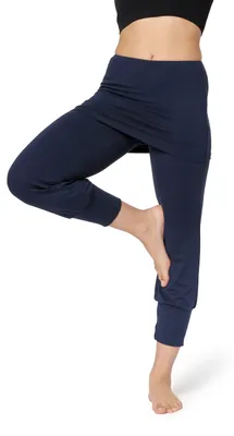 Produktbild von Bellivalini Damen Leggings Yogahose mit Rock 3/4 Hose  BLV50-276 (Dunkelblau, XXL)