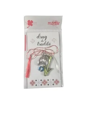 Produktbild von Martisor Ghiocel Märzchen Charm Anhänger als Schneeglöckchen aus Metall 2291