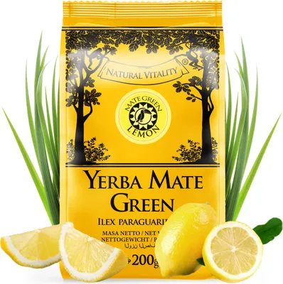 Zdjęcie produktu dla Yerba Mate Green Lemon 200 g - yerba mate ze skórką cytryny i trawą cytrynową