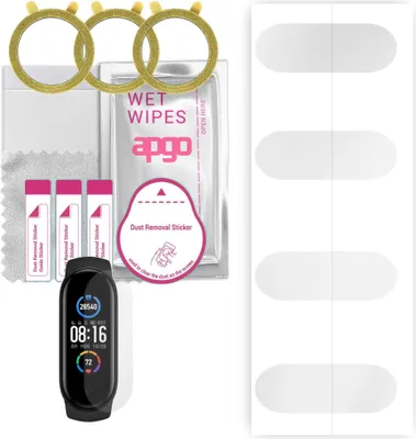 Produktbild von apgo 3 Stück Schutzfolie, klar, kompatibel mit Xiaomi Mi Band 5 Smartwatch, Hydrogel Displayschutzfolie mit Positionierhilfe, Displayfolie, robust und kratzfest