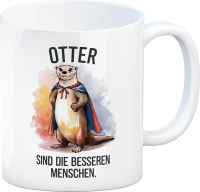 Produktbild von Superhelden Otter Bessere Menschen Kaffeebecher