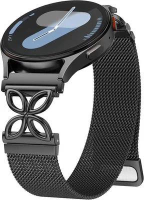 Productafbeelding van Metalen Bandjes voor Samsung Galaxy Watch 4 5 6 7 - 20 mm Mesh Loop Magnetische Bloemontwerp - Compatibel met Galaxy Watch Classic Pro Active