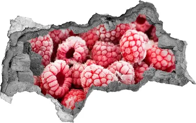 Produktbild von Selbstklebender Loch-3D-Aufkleber 95x73 cm gefrorene Himbeeren