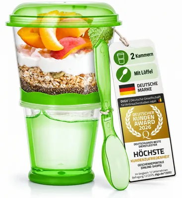 Zdjęcie produktu dla Kubek Muesli 2 Go ze schłodzonym mlekiem - Zielony
