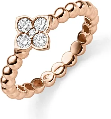 Kugelring-Blume-585-Rotgold-mit-5-Diamanten-0-24ct-TW-SI