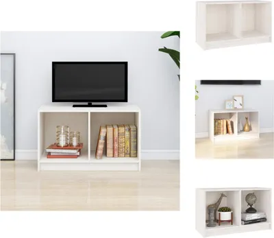 Zdjęcie produktu dla vidaXL Szafka pod TV biała 70x33x42 cm lite drewno sosnowe - Meble TV