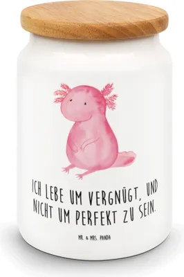 Produktbild von Mr. & Mrs. Panda behälter Axolotl Niedlich - Weiß - Geschenk, Fröhlich, zuckerdose, Kaffeedose, Weisheit, Aufbewahrungsdose, Lebensweisheit, Keksdose, Vorratsbehälter