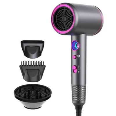 Produktbild von Professioneller Haartrockner 2400W – schnell trocknend, geräuscharm, warm/kaltem Knopf, Ionen-Technologie inkl. Diffusor