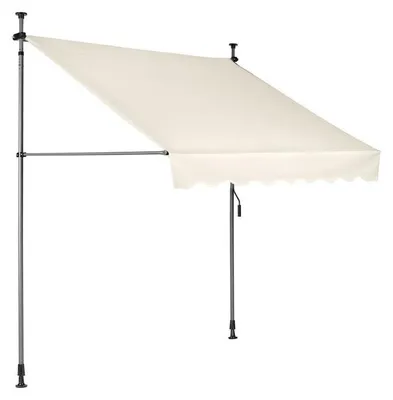 Obrázek produktu pro MultiGarden AW-016 Upínací markýza s ruční klikou, výškově nastavitelná 188 × 200 cm, béžová