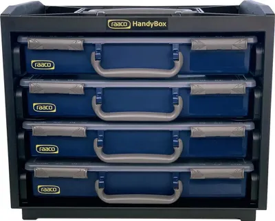 Produktbild von Raaco Sortimentskasten HandyBox mit 55x4 Sortimentsboxen 136242