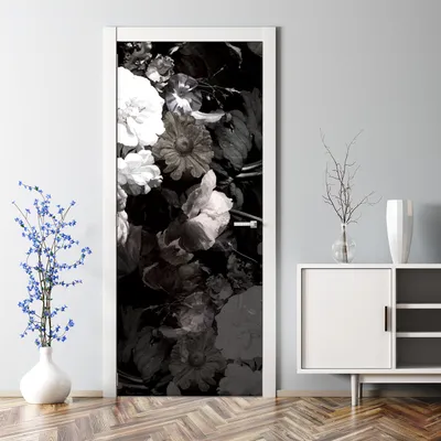 Produktbild von Dekorative Türposter Klebefolie selbstklebend Wandaufkleber Blumenvase Vintage 85 x 200 cm