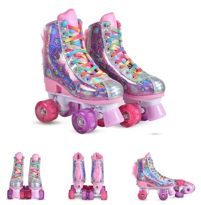 Produktbild von Byox Rollschuhe Einhorn, PolyurethanRäder beleuchtet, ABEC-5 Lager, Größe L (35 - 38)