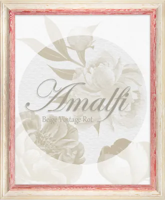 Produktbild von Bilderrahmen Amalfi - 20x100 cm, Rot Weiß Vintage Nachbildung, 1,5 mm Kunstglas entspiegelt