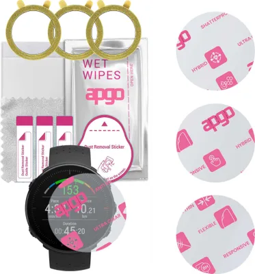 Produktbild von apgo 3 Stück Schutzglas, klar, kompatibel mit Polar Vantage M M/L Smartwatch, Hybrid 8H, Ersatz für Hartglas, Displayschutzglas, Bildschirmschutz, Displayschutz, kratzfest