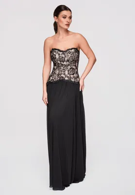Produktbild von LARICA Maxikleid Abendkleid Zweiteiliges Set Elegant LA-OM-DLR306 black S