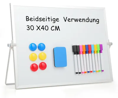 Productafbeelding van Dubbelzijdig Magnetisch Whiteboard met Standaard 30 x 40 cm