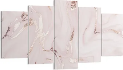 Produktbild von Bild auf Leinwand - Leinwandbild - 5 Teile - Rosa Marmor verschüttet - 160x85cm - Wand Bild - Wanddeko - Wandbilder - Leinwanddruck - Bilder - Wanddekoration - Leinwand bilder - EA160x85-4799