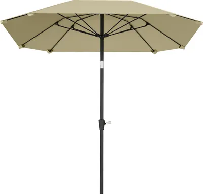 Produktbild von Verstellbarer 2,3 m Terrassenschirm ohne Basis, Kurbelbedienung, Polyester-Aluminium-Fiberglas, Beige
