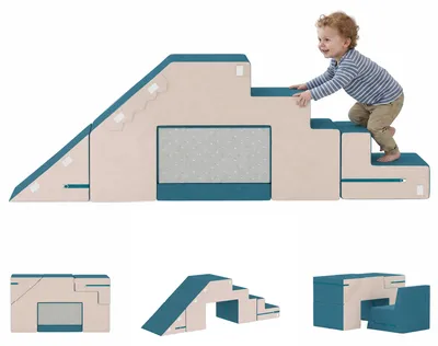 Produktbild von AIYAPLAY Schaumstoff Bausteine Kinder 2er Set Softbausteine mit Abnehmbar Bezug
